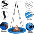 thumbnail image 4 of 48 Inch Large Blue Saucer Tree Swing Set for Kids Adults 700lb Weight Capacity Waterproof Flying Swing Seat with Adjustable Hanging Ropes for Outdoor Playground, Backyard, 4 of 14