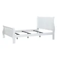 thumbnail image 4 of 1pc Twin Size Bed White Color Solid wood Veneers Sleigh Designs HB FB Rails Bedframe Louis Philipe Bedroom, 4 of 5
