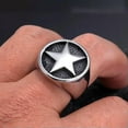 thumbnail image 3 of K-KED Vintage Five Point Star Pentagram Men's Fashion Stainless Steel Rings Size 7-13-9, 3 of 7