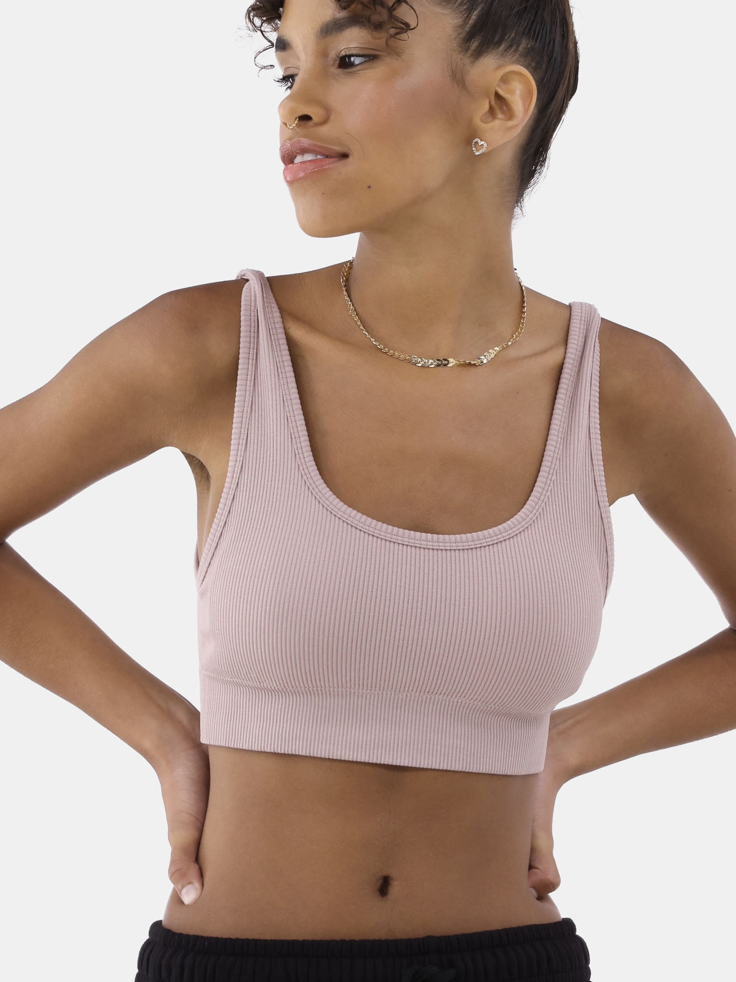 No Boundaries Double Scoop Seamless Bra, Women’s and Women’s Plus, Sizes XS- 3XL