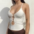 thumbnail image 5 of DuoJiaJ Women's Fashion Chest Hollowed Out Crop Crop Slim Fit Suspender Top Summer Tank Tops Women, 5 of 5