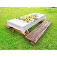 thumbnail image 1 of Quote Outdoor Tablecloth, Valentine's Day Image with Romantic Calligraphy Colored Sun Inspired Motif, Decorative Washable Fabric Picnic Table Cloth, 58 X 84 Inches,Yellow Charcoal Grey, by Ambesonne, 1 of 2