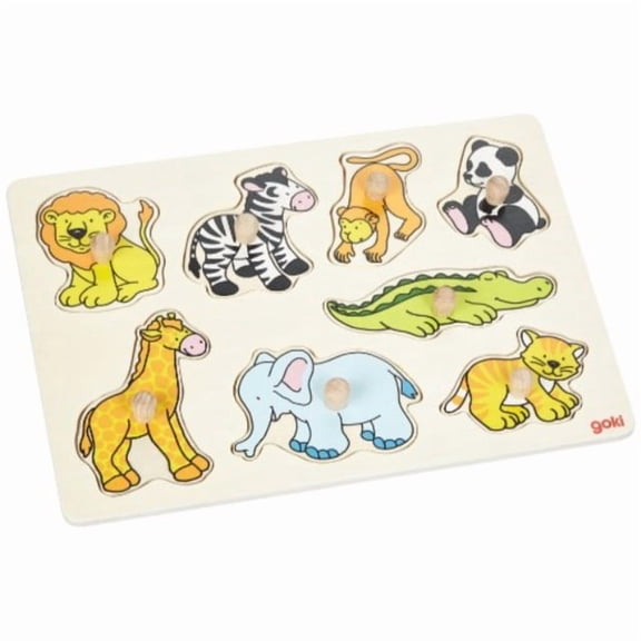 goki plug zoo animals puzzle (8 piece)