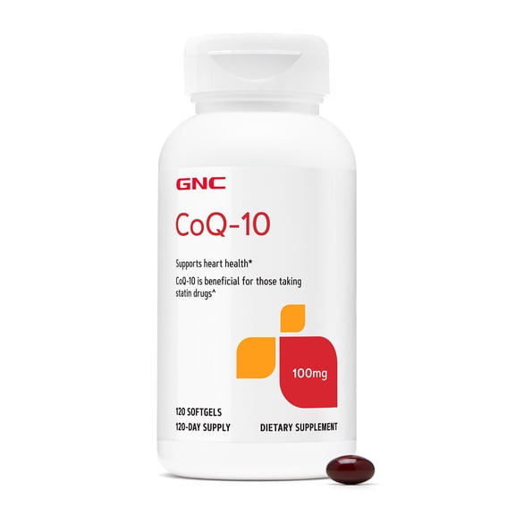 GNC CoQ-10 100mg Supplement, Supports Heart Health, 120 Softgels