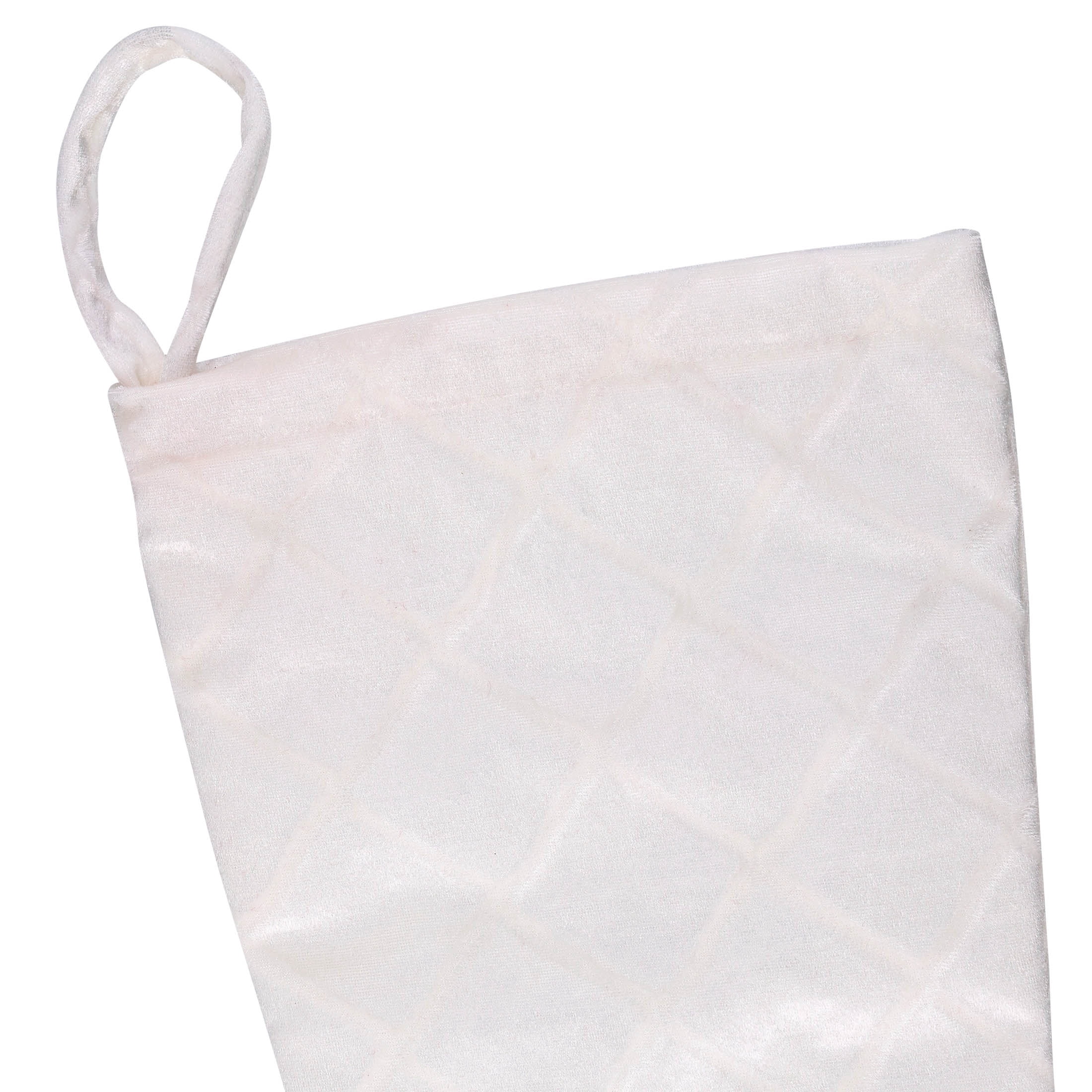 Embossed Diamond Pattern Christmas Stocking, White, 18", by Holiday Time