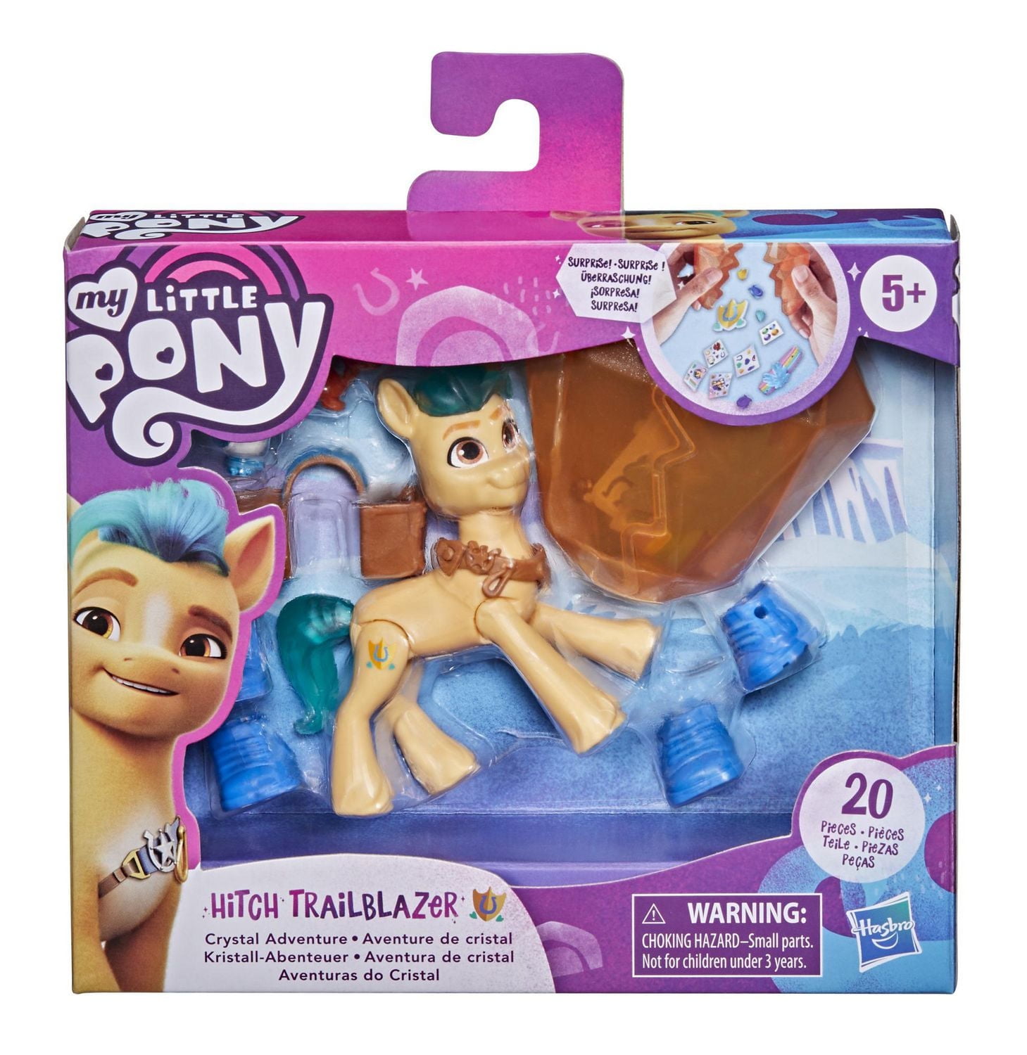 My Little Pony: A New Generation Movie Crystal Adventure Hitch Trailblazer - 3-Inch Pony Toy with Surprise Accessories, Friendship Bracelet