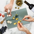 thumbnail image 5 of Spa Cutting Board, 3 Hot Massage Stones in the Middle of the White Sand Shaped Waves Art, Decorative Tempered Glass Cutting and Serving Board, Small Size, Grey and Yellow, by Ambesonne, 5 of 5