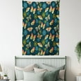thumbnail image 4 of Flowers Tapestry, Decorations for Home Illustration of Butterflies and Flowers Print, Wall Hanging for Bedroom Living Room Dorm Decor, 40W X 60L Inches, Yellow and Petrol Blue, by Ambesonne, 4 of 5