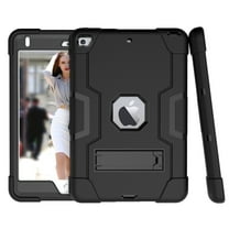 iPad Mini 5 Case (2019) Shockproof, iPad Mini 4 Case, Allytech Silicone Kickstand Heavy Duty Protective Hybrid Bumper Toddler Children Proof Back Cover for Apple iPad Mini 5/ Mini 4, Black