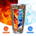 thumbnail image 5 of Picia Fruits Peach Pattern 20 oz Tumbler Stainless Steel Vacuum Insulated Coffee Ice Cup Double Wall Travel Flask Dual Lid Water Bottle, Eco-friendly Car Cup-Without Straw, 5 of 8