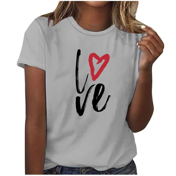 Tops Cortos para Mujeres Casual de Moda Impreso Cuello Redondo, Camiseta de Manga Corta para el Uso Diario, Fiesta Y Cómodo