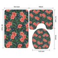 thumbnail image 3 of Pioneer Flower Floral Print Pattern Bathroom Rugs Sets 3 Piece,Toilet Cover Set,Absorbent Non Slip Bathroom Mats Sets with U-Shaped Contour Rug Toilet Rug Set, 3 of 5