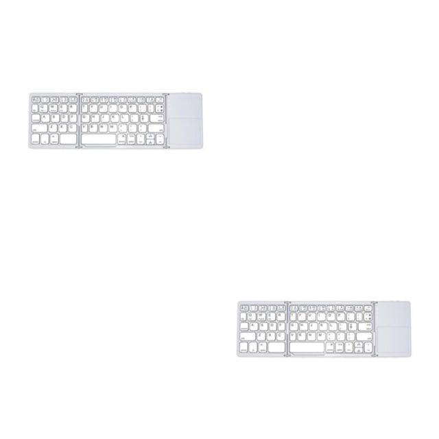 Sidaley Teclado plegable Teclados de escritorio inalámbricos recargables Suministros de computadora Diseño plegable Multipropósito Dulce Blanco 2Conjunto