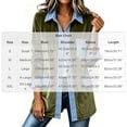 thumbnail image 2 of Women Solid Velvet Denim Patchwork Lapel Jacket Open Front Long Sleeve Loose Casual Blazer Coat with Pockets for Fall Winter Purple-velvet, 2 of 6