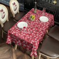 thumbnail image 2 of Red Christmas HO Pattern Rectangle Tablecloth 60"x102",Waterproof Polyester Rectangle Table Cloth, Wipeable Spillproof Polyester Tablecloth for Dining, Camping, Indoor and Outdoor, 2 of 6