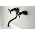 thumbnail image 2 of Kingston Brass KS116ORB Essex Two Handle Wall Mount Bathroom Faucet, Oil Rubbed Bronze, 2 of 5