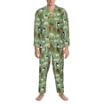 thumbnail image 3 of Salouo Cows And Calves Print Button-Front Long Sleeve Pajama Set for Men, Soft 2Pjs Men's Long Sleeve Sleepwear-Medium, 3 of 7
