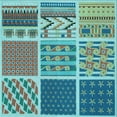 thumbnail image 1 of Ahgly Company Indoor Square Patterned Turquoise Green Area Rugs, 7' Square, 1 of 6