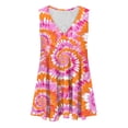 thumbnail image 6 of Viikei Women's Plus Size Maxi Dress,Women's Tie Printed Casual Loose Pleated Sleeveless V-neck Dress with Pockets Multicolor XL, 6 of 6