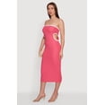 thumbnail image 2 of Women's Contrast Trim Cutout Side Tube Midi Dress, 2 of 3