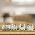 thumbnail image 3 of HCTSHG Home Decor Santa Ornament Christmas Wooden Train, Mini 4- Section Train Toy with Snowman and Train Rail Model Toy Set for Kids Christmas Party Decoration, 3 of 8