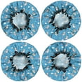 thumbnail image 2 of Shower Caps,Blue Cartoon Unicorn Gift Balloon Cloud Pattern Waterproof Shower Cap for Women 4 Pieces,Double Reusable Hair Cover for Shower PEVA Elastic Stretch Hem, 2 of 7