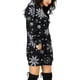 thumbnail image 5 of Vestido corto de sudadera con capucha y bolsillos con estampado navideño para mujer informal a la moda Pompotops  hdfakjf309, 5 of 8