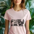 thumbnail image 5 of Step Out of Your Comfort Zone Raccoon Graphic T-Shirt for Adults, White, Size S, 5 of 6