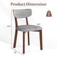 thumbnail image 4 of Giantex Dining Chairs Set of 2, Upholstered Armless Side Chairs w/Solid Rubber Wood Frame, Contemporary Mid-Back Chairs, Gray, 4 of 9