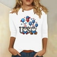 thumbnail image 2 of FAVIPT Americana Shirts for Women 3/4 Sleeve Round Neck Tunic Tees 4th of July USA Flag Print Blouses Casual Fashion Comfy Shirts Multicolor,XXXL, 2 of 4