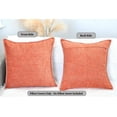 thumbnail image 4 of Stitched Edge Modern Textured Pillow Covers Set of 2 (26 x 26 inch Heather Orange) / Large Soft Farmhouse Cushion Covers / Big Square Pillow Cases / Decorative Euro Shams, 4 of 7