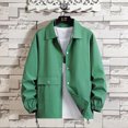 thumbnail image 3 of Vedolay Jackets for Men Long Sleeve Cardigan Blouse Clothes Green,L, 3 of 4