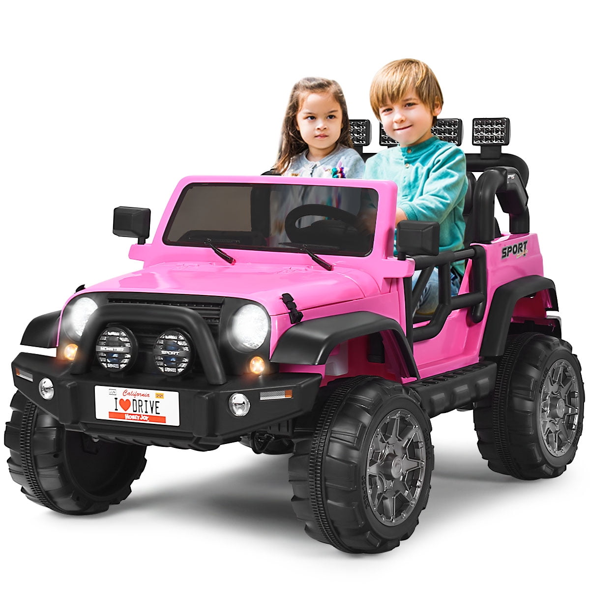 Topbuy Pink 12 V Jeep Car Powered Ride-On with Remote Control
