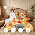 thumbnail image 4 of Erosebridal Maple Leaves Full Size Comforter Sets 3-Piece,Fall Foliage Bedding Comforter Set,Cream,Reversible,1 Comforter and 2 Pillowcases, 4 of 6
