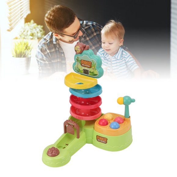 Ball Rolling Track Game, Scoring System Hammer Pound and Throw Balls Early Education for Kids