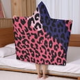 thumbnail image 5 of Pink and Black Of Leopard Print Hooded Bath Towel，50"x30" for Ages 3 To 12 Kids, Quick Dry Lightweight Soft Microfiber Hood Beach Towel Cover Up for Kids, 5 of 7