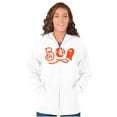 thumbnail image 3 of Boo Cute Witch Ghost Halloween Womens Plus Size Graphic Zipper Hoodie Brisco Brands 3X, 3 of 5