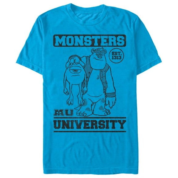 Men's Monsters Inc College Est. 1313  Graphic Tee Turquoise Large