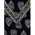 thumbnail image 3 of Beaded Gem V Neck 3/4 Sleeve Paisley Tunic Dress, 3 of 3