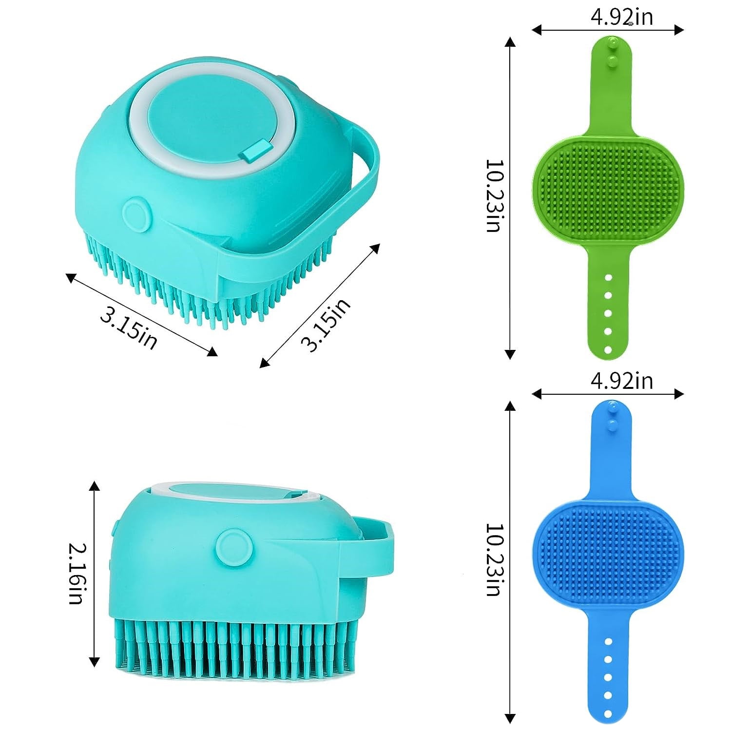 Dog Bath Brush Dog Grooming Brush, Lilpep Pet Shampoo Bath Brush Soothing  Massage Rubber Comb with Adjustable Ring Handle for Long Short Haired Dogs