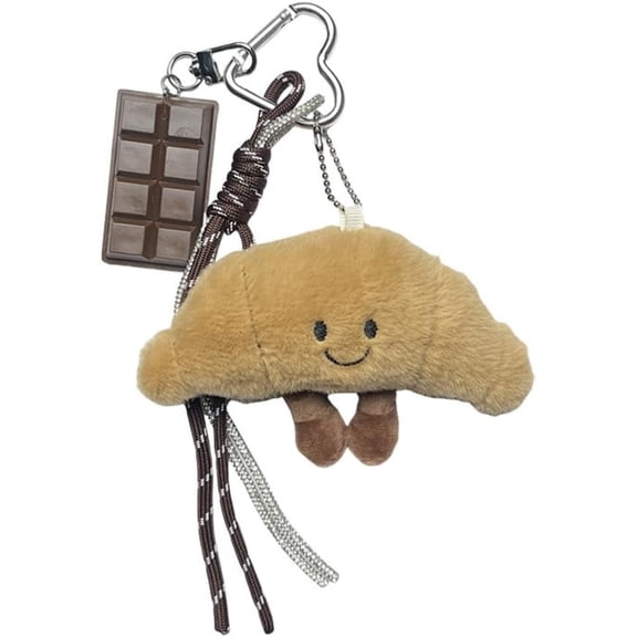 Croissant Decor Rope Keychain Cute Keychain Rope Bag Charms for Handbags Purse Charms Car Accessories Y2k Keychain