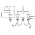 thumbnail image 5 of Two Cross Handle Deck Mounted Widespread Faucet, 3-Hole Bathroom Basin Faucet, 5 of 5