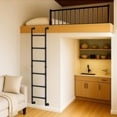 thumbnail image 2 of Wall Mounted Ladder  Heavy-Duty Metal Egress Window &; Loft Ladder for Basement  Attic Bunk Bed  Fire Escape - Load  Matte, 2 of 6