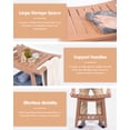 thumbnail image 5 of 21.8"W Shower Bench, HDPE Waterproof Bathroom Benches w/ Storage & Handles, Seat Stool for Indoor Outdoor Use, Weight Capacity 350 lbs, 5 of 8