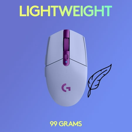 Logitech - G305 LIGHTSPEED Wireless Optical 6 Programmable Button Gaming Mouse with 12,000 DPI HERO Sensor - Lilac
