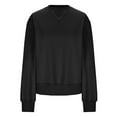 thumbnail image 4 of Scyoekwg Trendy Crewneck Sweatshirts Women Fall Loose Casual Long Sleeve Ladies Sweatshirt Solid Color Pullover Sweatshirts for Teen Girls(Black,XXL), 4 of 6