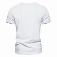 thumbnail image 5 of SWSMCLT Men's Comfy Shirt Fashion Blouse Cotton Pull On Casual Notch Neck Short Sleeve Tee Fall Spring Regular Fit White Large, 5 of 5