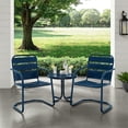 thumbnail image 2 of Crosley Brighton 3 Piece 22" Round Metal Patio Conversation Set in Navy, 2 of 6