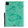 thumbnail image 3 of iPad Pro 12.9 inch 4th Generation 2020 & 2018 Case, Dteck Slim Fit Embossed Flower Pattern PU Leather Folio Stand Case with Card Holders Cover, Green Butterfly, 3 of 6
