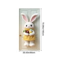 thumbnail image 3 of Sokhug Rideau de Porte de Pâques 35,43x70,87 Pouces Imprimé Lapin Œuf Décor pour Porte d'Entrée Mur Multicolore, 3 of 6